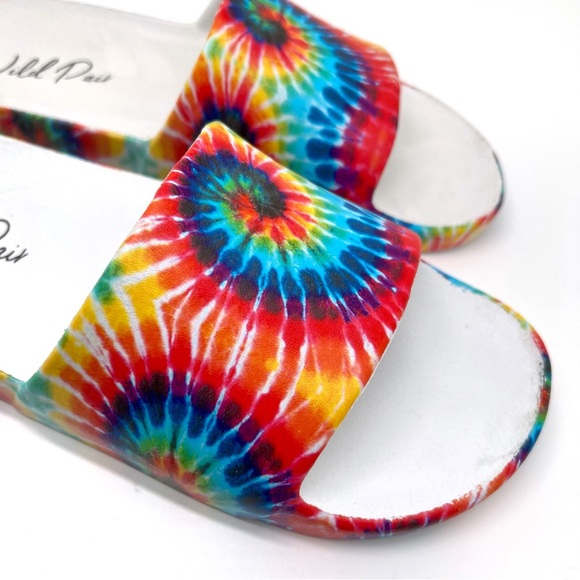 Wild Pair Shoes - Wild Pair Slyde Tie Dye Platform Pool Slides Size 9